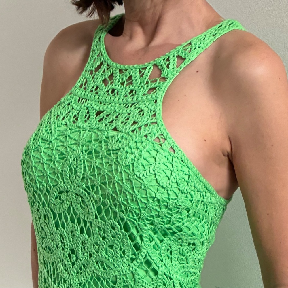 Lilly Pulitzer Lime Green Summer Party Dress: Size M - Picture 2 of 11